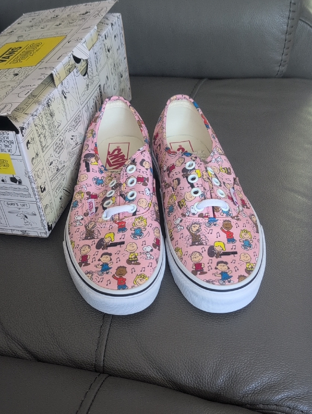 Vans Pink Peanuts Comic Strip Sneakers